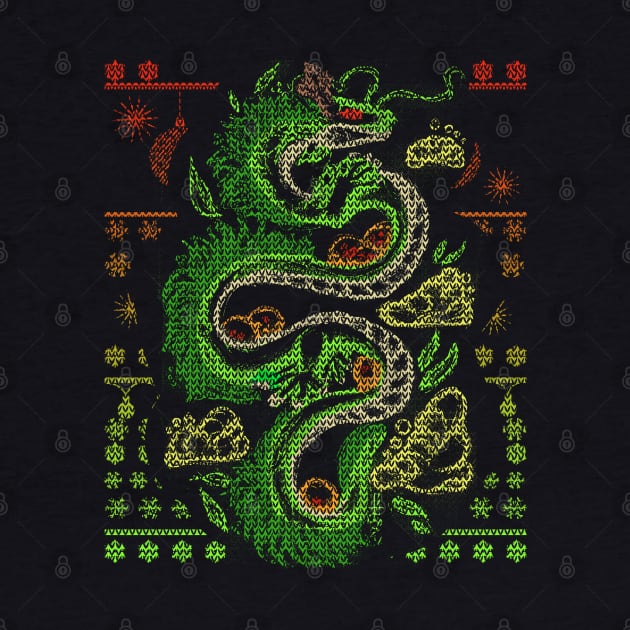 Ugly Christmas Dragon Sweater by hybridgothica